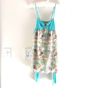 FREE PEOPLE tie back sheer lined dress